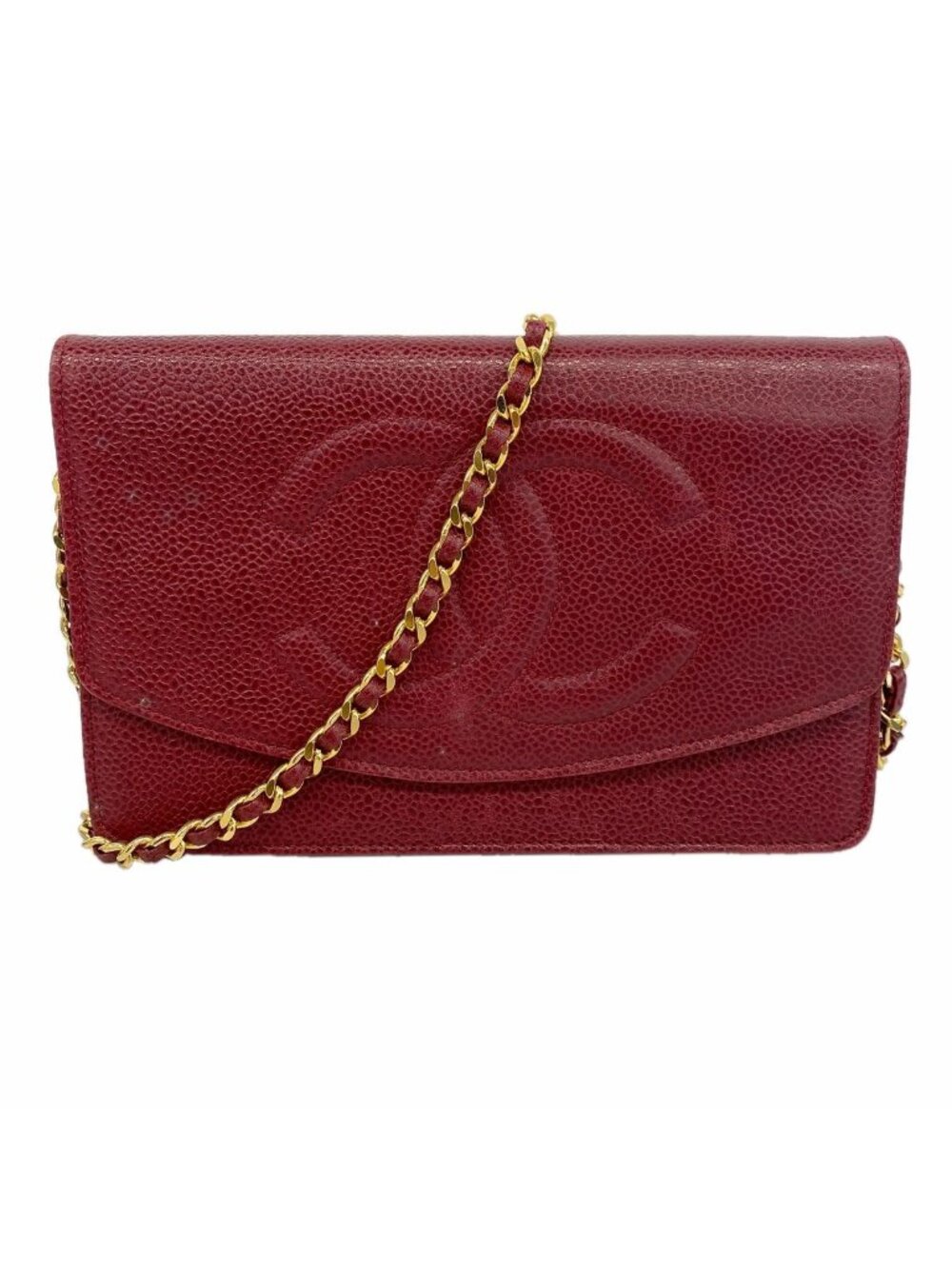 Chanel Wallet on Chain Caviar Leather Bordeaux Gold